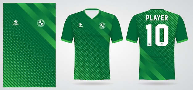 Groene sportshirt sjabloon voor teamuniformen en voetbal t-shirtontwerp