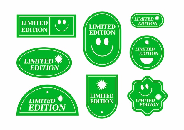 Groene stickers met de woorden limited edition erop Cool Trendy Shopping Stickers Pack