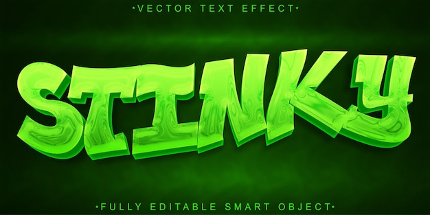 Groene Stinky Trash Vector Volledig bewerkbaar Smart Object Text Effect