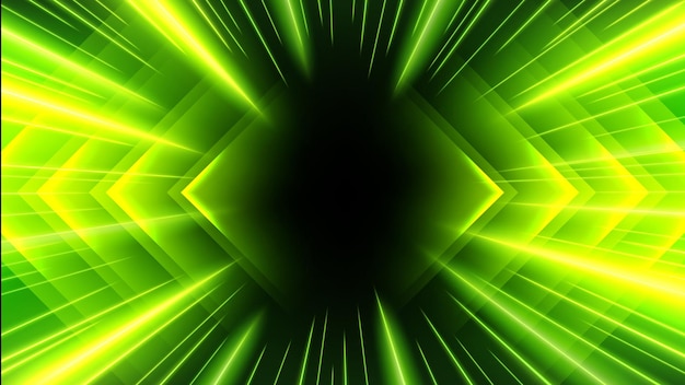 Vector groene stralen zoom in motion effect lichtkleur trails vector illustratie
