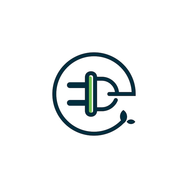 Groene stroom logo ontwerp met modern creatief concept idee