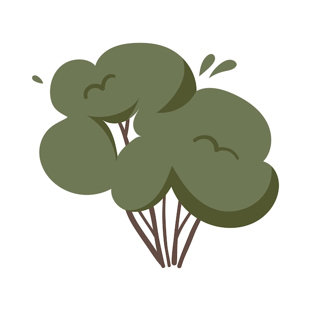 Groene struik Hand getekende illustratie