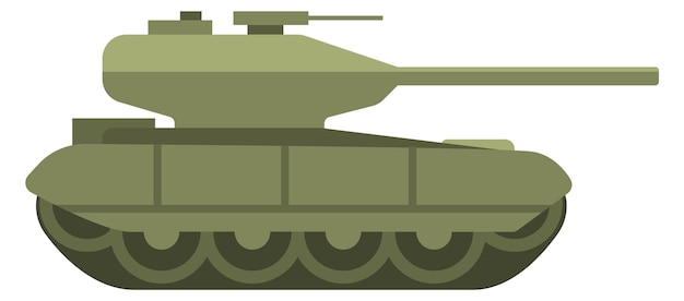 Groene tank rupsvoertuig kleur pictogram geïsoleerd op witte achtergrond