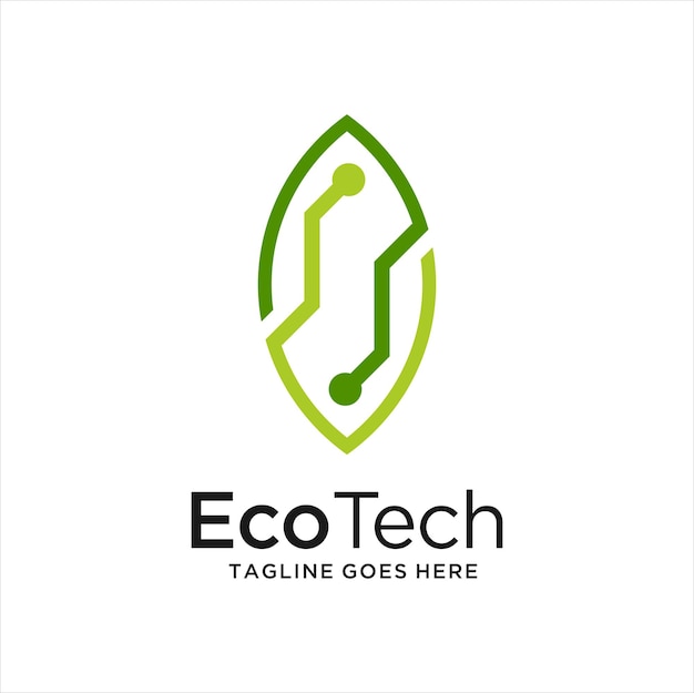 Groene tech logo ontwerpen sjabloon creatieve technologie logo symbool