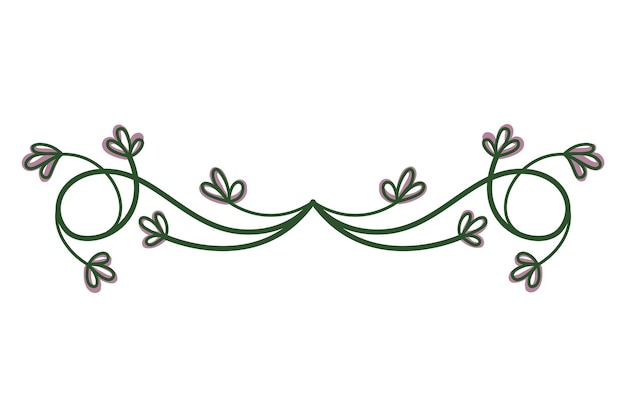 Vector groene tekst scheidingslijn scheidingstekens ontwerp lijn grens laurier organische frame met plant floral decoratief element natuurlijke bloeit kromme lijn vector collectie geïsoleerd op wit