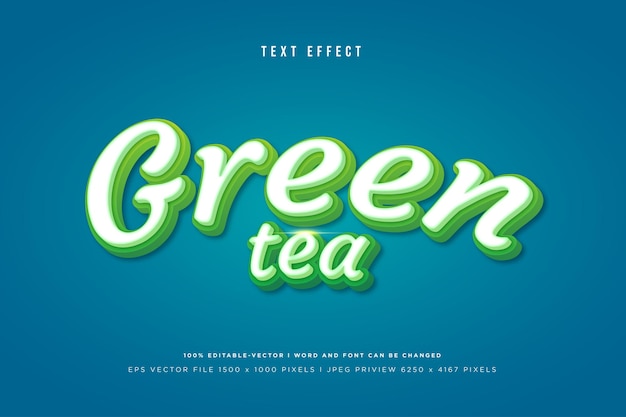 Groene thee 3D-teksteffect op tosca