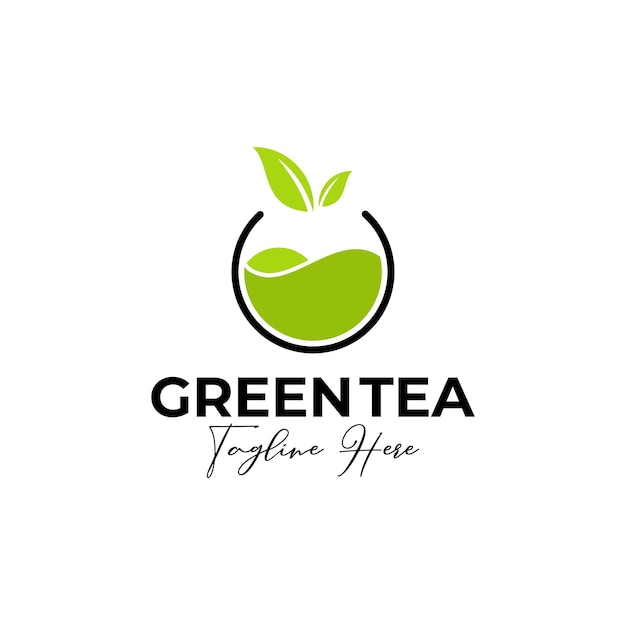 Groene thee Matcha Logo symbool ontwerp