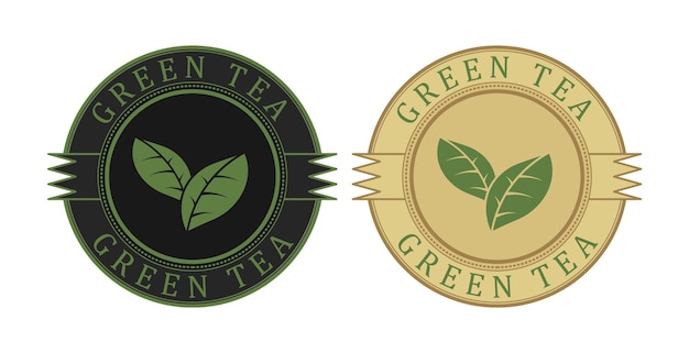 groene thee product ronde vorm label logo sticker