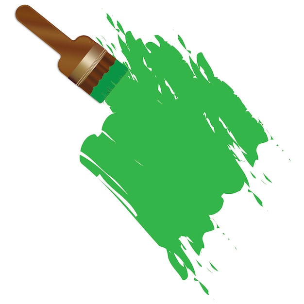 Groene trace kwast Abstracte penseel tekening Vloeibare inkt Vector illustratie Stock image