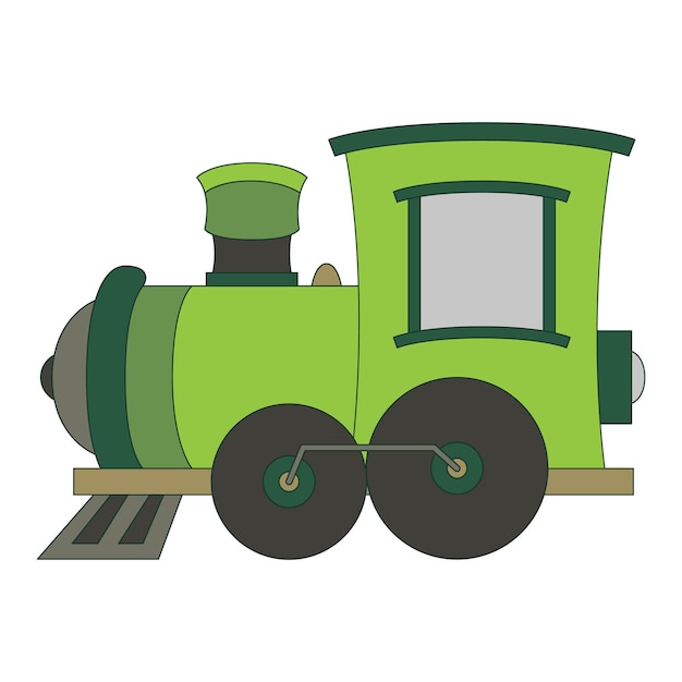 Vector groene trein vector. cartoon afbeelding.