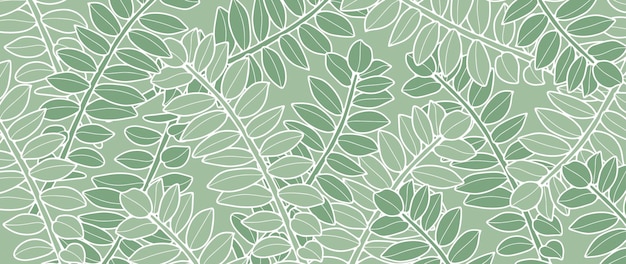 Vector groene tropische botanische achtergrond met plantentakken abstracte mono achtergrond voor decor wallpapers ansichtkaarten dipoms covers en presentaties