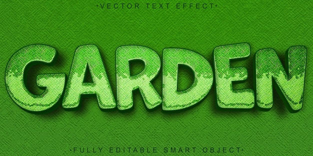 Groene Tuin Vector Volledig bewerkbaar Smart Object Teksteffect