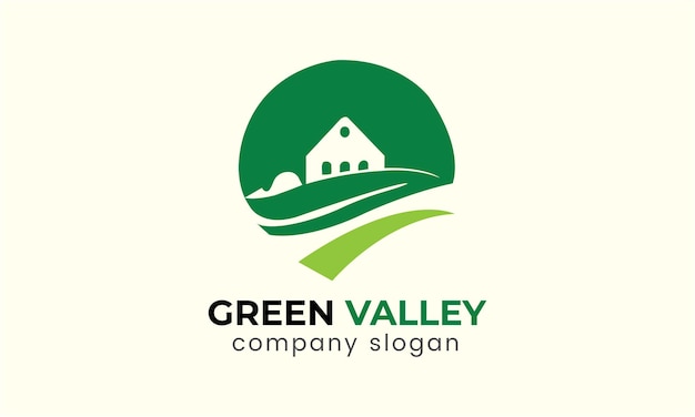 groene vallei natuurlijke minimalistische moderne icoon logo ontwerp eenvoudige sjabloon