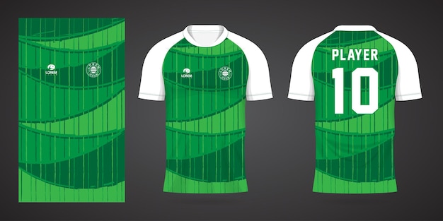 Vector groene voetbal jersey sport ontwerpsjabloon