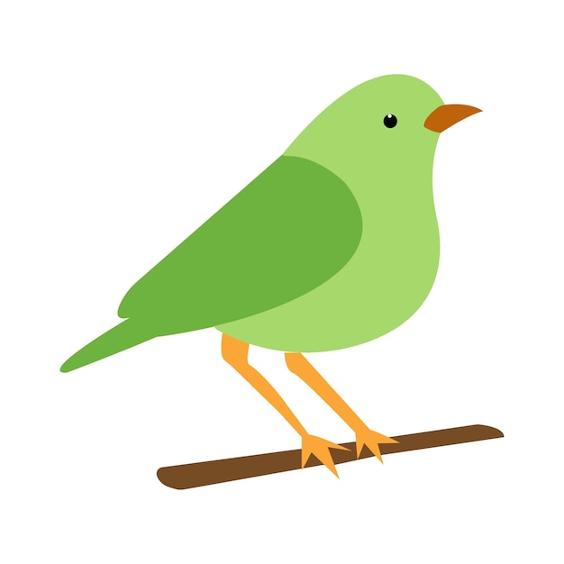 Vector groene vogel pictogram geïsoleerd op witte achtergrond. vogel icoon