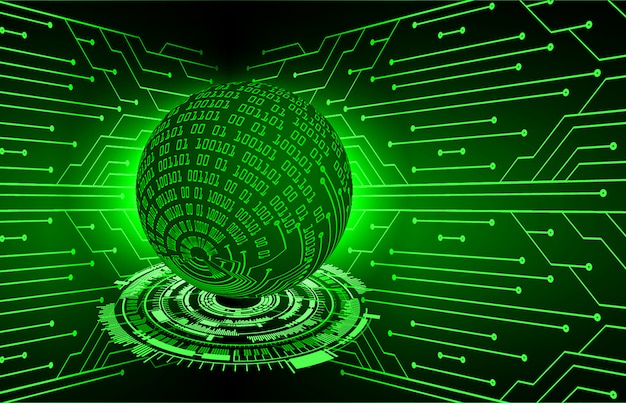 Groene wereld cyber circuit toekomst technologie concept achtergrond