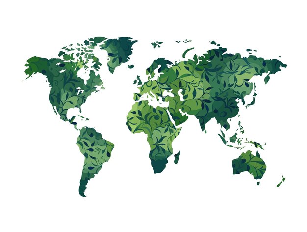 Groene wereldkaart