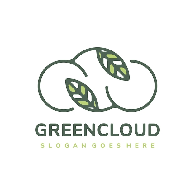 Vector groene wolk logo sjabloon