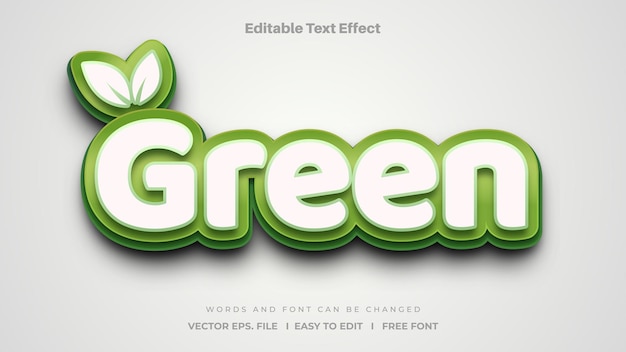 Groene woorden bewerkbare tekst-effect stijl thema