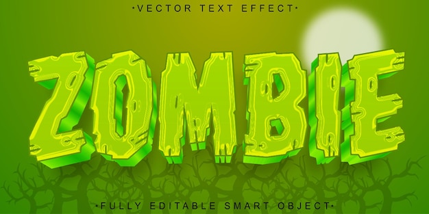 Groene Zombie Vector Volledig bewerkbaar Smart Object Text Effect