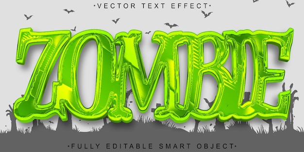 Groene Zombie Vector Volledig bewerkbaar Smart Object Text Effect