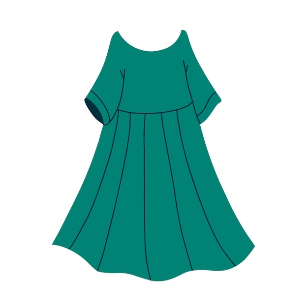 Groene zomerjurk voor dames Vectorillustratie