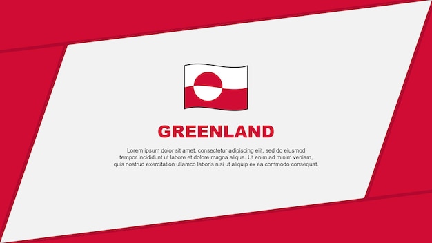 Groenland Vlag Abstracte Achtergrond Ontwerpsjabloon Groenland Onafhankelijkheidsdag Banner Cartoon Vector Illustratie Groenland Banner