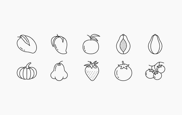 Groenten en fruit vector icon