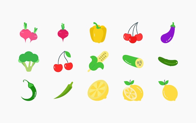 Groenten en fruit vector icon