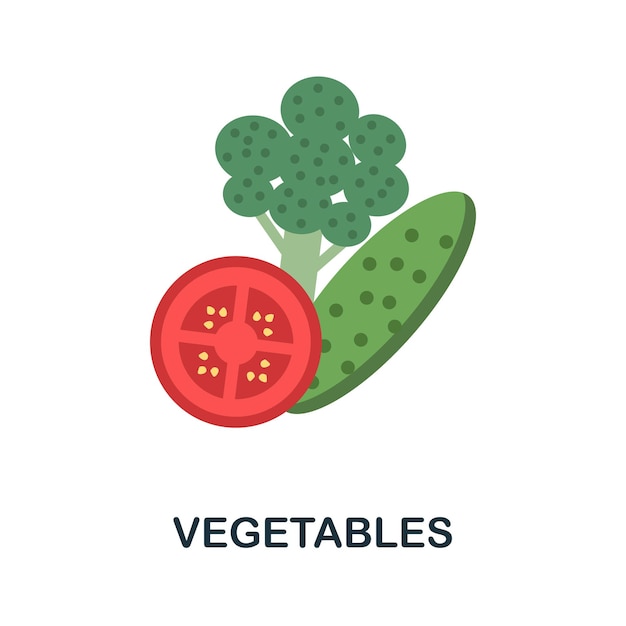Groenten plat pictogram Kleur eenvoudig element uit voedingscollectie Creatief Groentenpictogram voor webontwerpsjablonen, infographics en meer