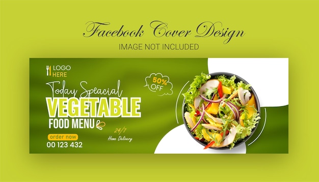 Vector groentevoedsel facebook cover sjabloon