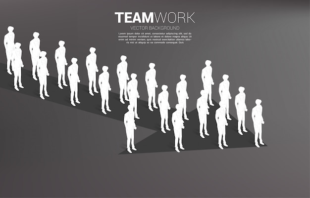 Groep die zakenman zich vormpijl verenigen. bedrijfsconcept voor bedrijfsmissie en teamwork.