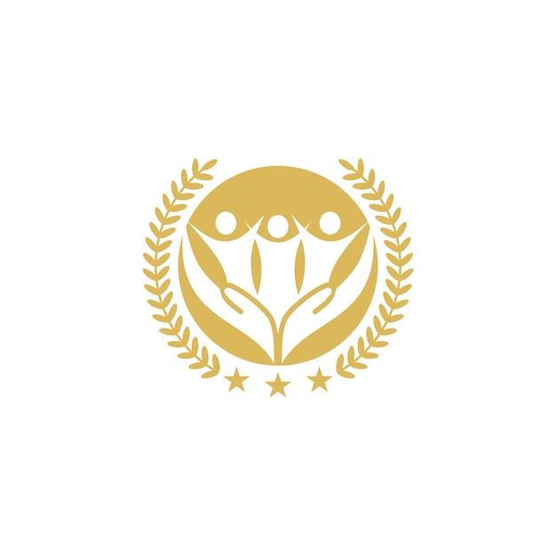Groep eenheid zorg embleem mensen logo vector afbeelding