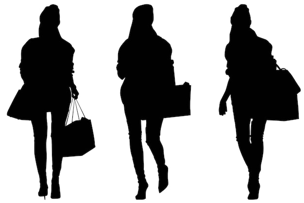 Groep fashion model business meisjes silhouetten