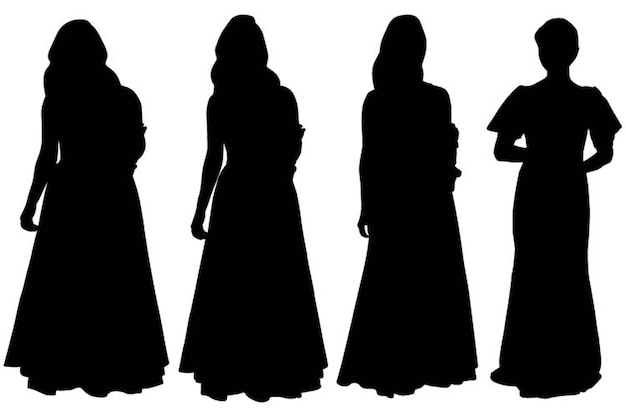 Groep Fashion Model Girl's Silhouettes