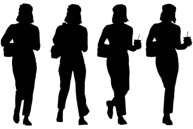 Groep Fashion Model Girl's Silhouettes