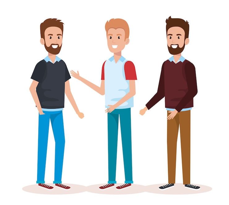 Vector groep mannen avatars tekens