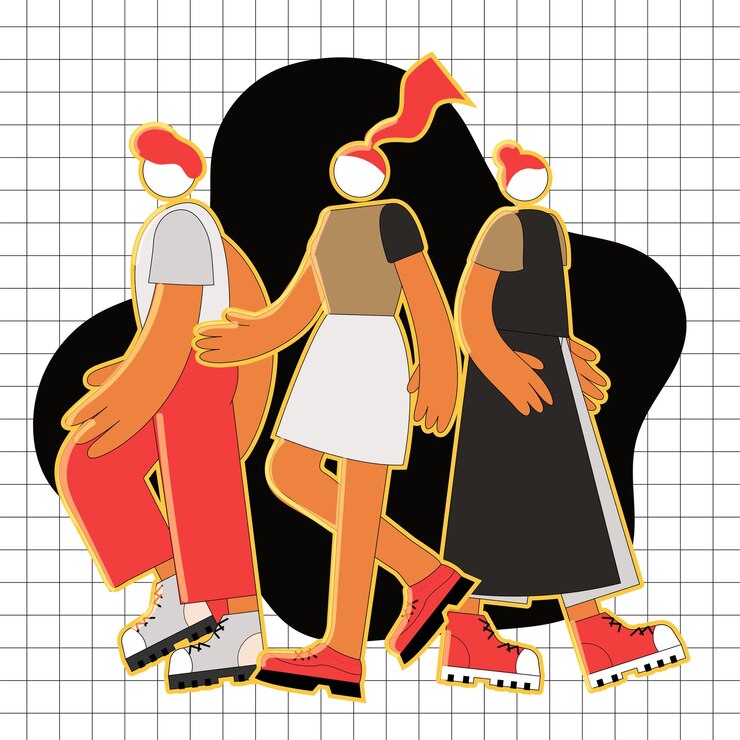 Groep studenten illustratie