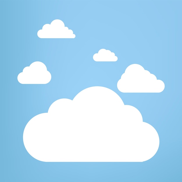 Vector groepen van witte wolken verzameling in platte ontwerp stijlen wolken concepten wolken element wolken