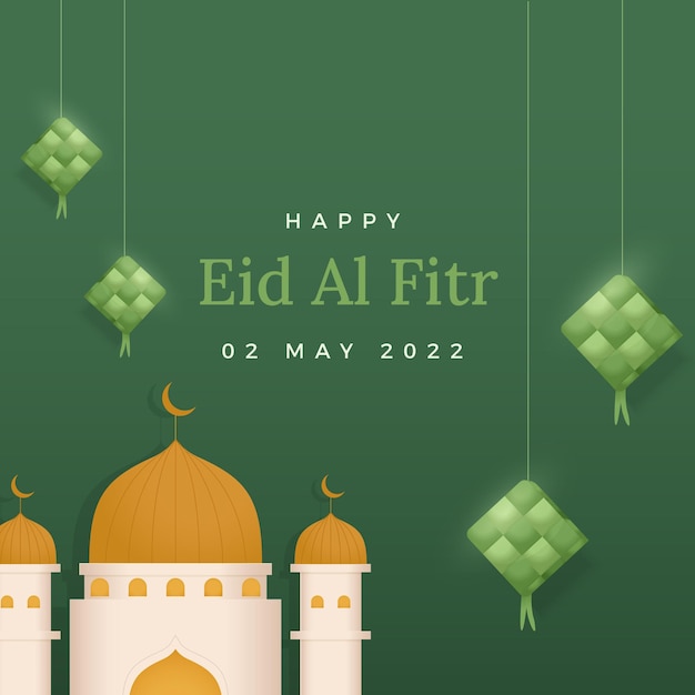 Groeten van eid mubarak vector instagram posts sjabloon