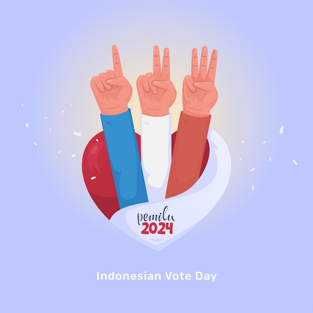 Vector groetjespost op de dag van de indonesische verkiezingen