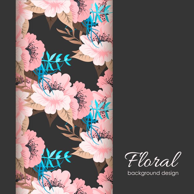 Groetkaart met bloemen, waterverf. vector frame