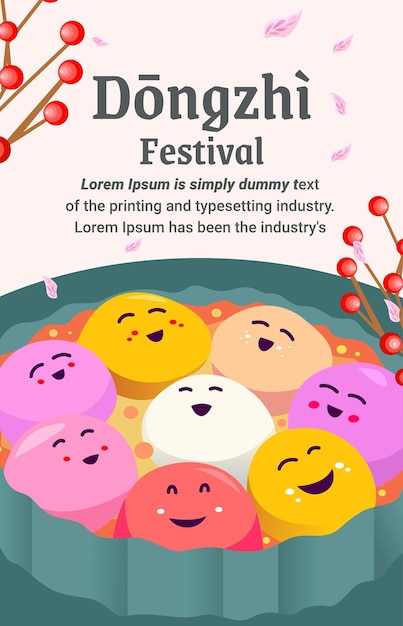 Groetposter om speciale dongzhi dongzhi-festivaldag te vieren