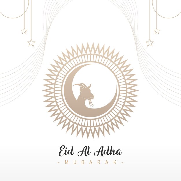 Vector groetsjabloonontwerp voor uw social media-feed met een eenvoudig thema voor de viering van eid aladha