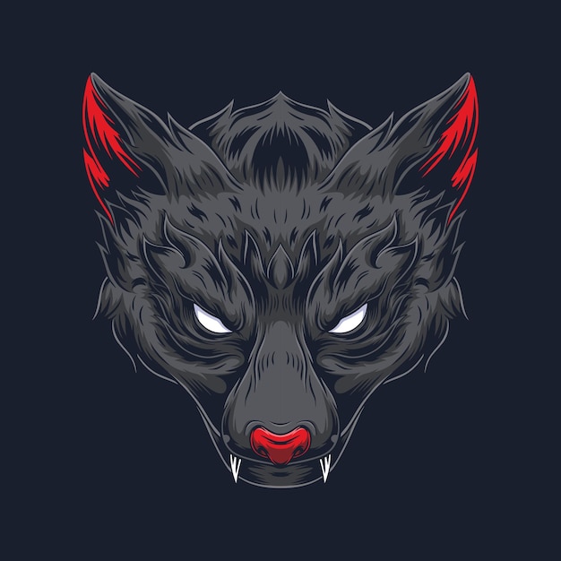 Grommen wolf hoofd vector logo