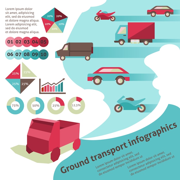 Grondtransport infographic sjabloon