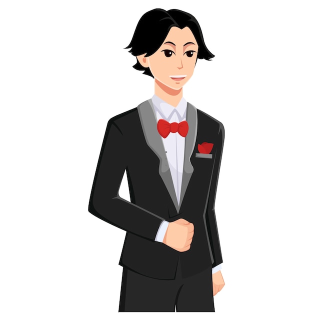 Groom Wedding Character Design Illustration