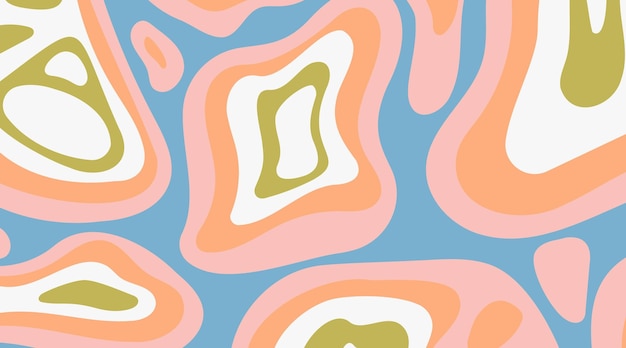 Grooovy Background Retro Abstract Wavy Colorful