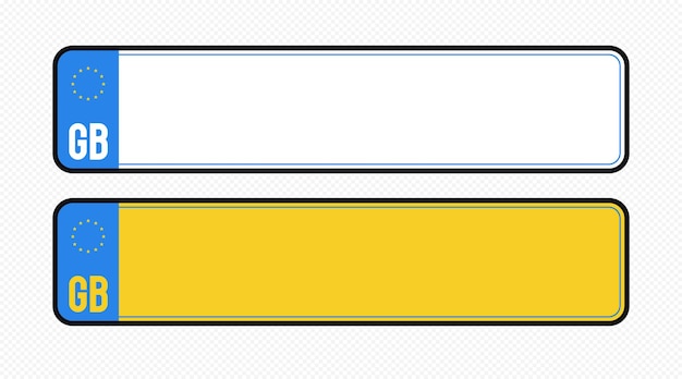 Vector groot-brittannië plaat sjabloon set