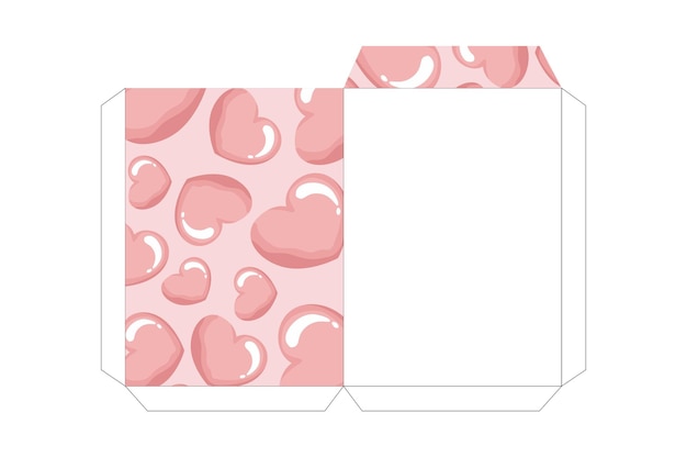 Vector groot envelopontwerp met valentine pink love pattern theme